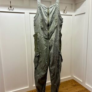 Free People Movement Olive Green Women's Denim Overalls